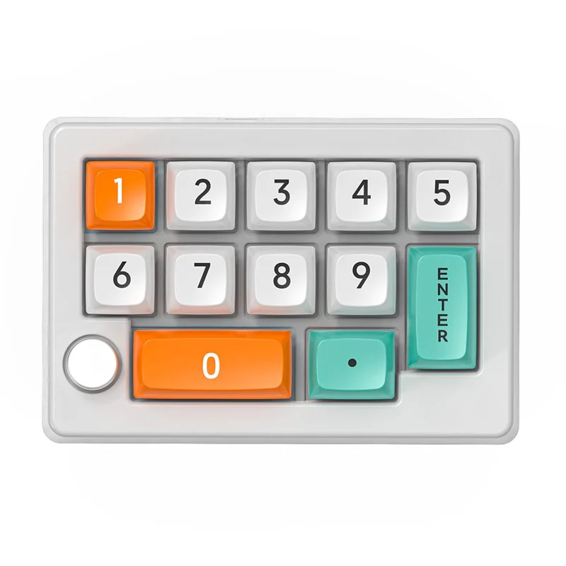 MKESPN W908 2.4GHz Wireless / Wired / Bluetooth-Compatible Mechanical Mini Keyboard Programmable RGB Backlit 12-Key Numpad - White