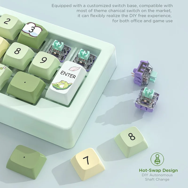 MKESPN W908 2.4GHz Wireless / Wired / Bluetooth-Compatible Mechanical Mini Keyboard Programmable RGB Backlit 12-Key Numpad - White