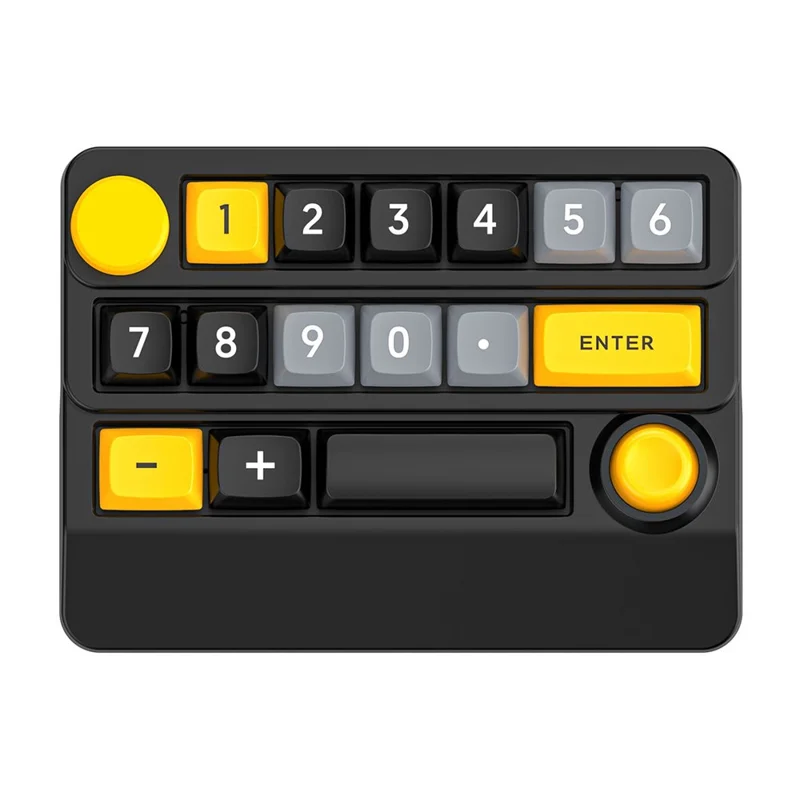 MKESPN W909 15 Keys Mechanical Gaming Keyboard Wireless / Bluetooth-Compatible / Wired RGB Backlit Keypad - Yellow