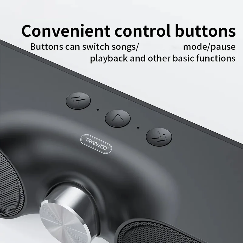 TRANYOO T-B3 Desktop Bluetooth-compatible Speaker FM Radio Subwoofer with Volume Control Button