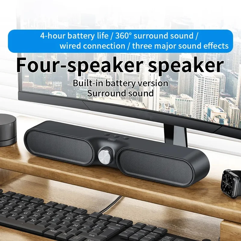 TRANYOO T-B3 Desktop Bluetooth-compatible Speaker FM Radio Subwoofer with Volume Control Button