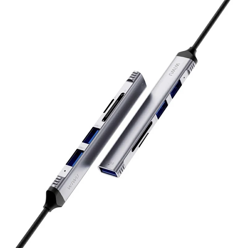 WIWU HB003 5 in 1 Multifunction Hub USB + Type C to USB 3.0 / 2x USB 2.0 / SD and TF Card Reader Expansion Dock