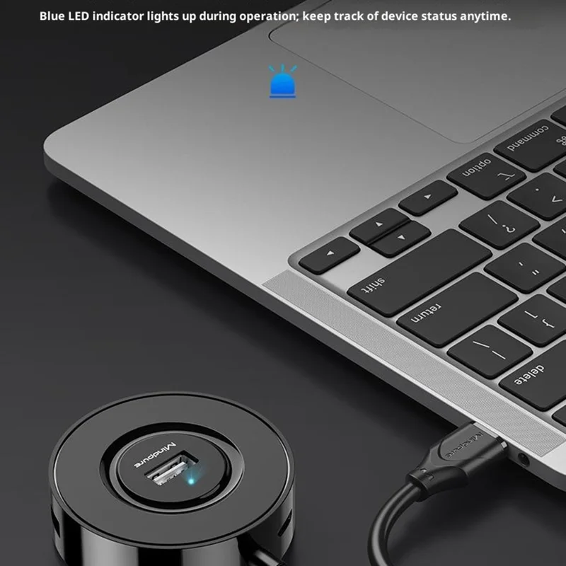 MINDPURE US034 0.3m Cabled USB Hub 4 Port Docking Station USB 2.0 Splitter Adapter for Laptop  /  Notebook  /  Tablet - Type-C