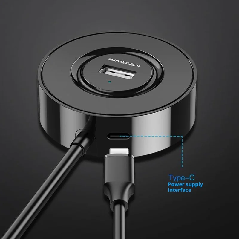 MINDPURE US034 0.3m Cabled USB Hub 4 Port Docking Station USB 2.0 Splitter Adapter for Laptop  /  Notebook  /  Tablet - Type-C