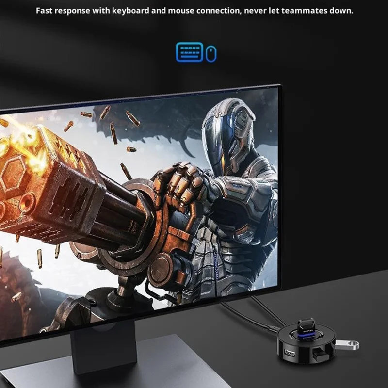 MINDPURE US034 0.3m Cabled USB Hub 4 Port Docking Station USB 2.0 Splitter Adapter for Laptop  /  Notebook  /  Tablet - Type-C