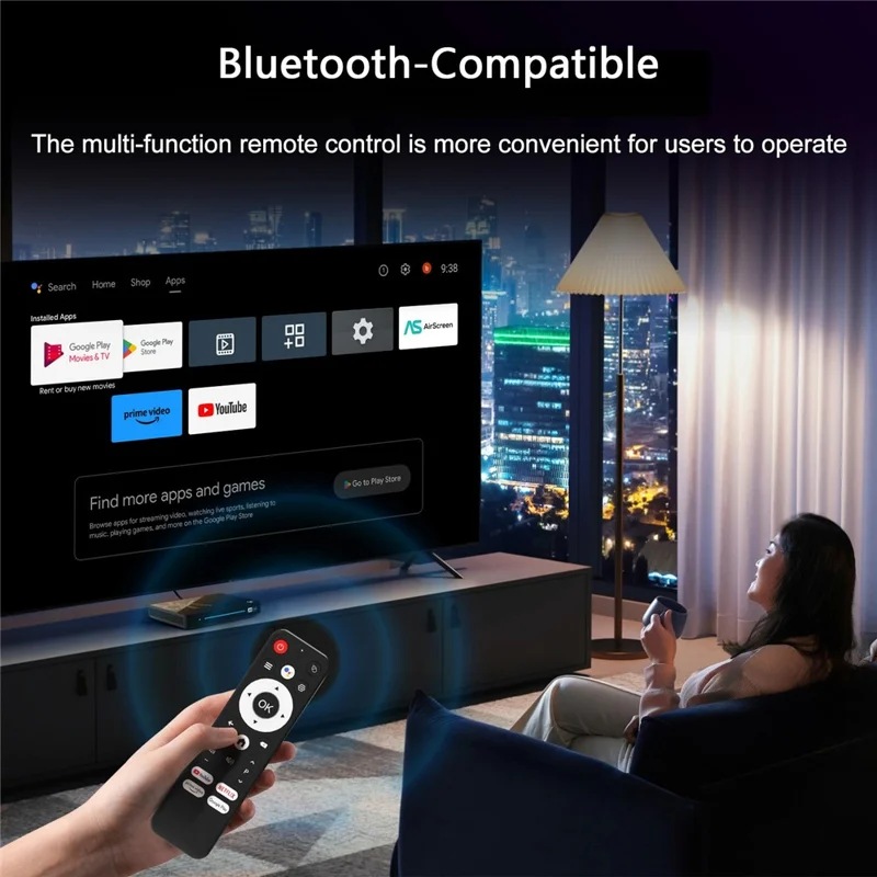 H96 MAX M9S Android 14.0 TV Box 4GB RAM + 32GB ROM 8K Ultra HD Streaming Device 1000M LAN WiFi 6 BT5.4 - US Plug