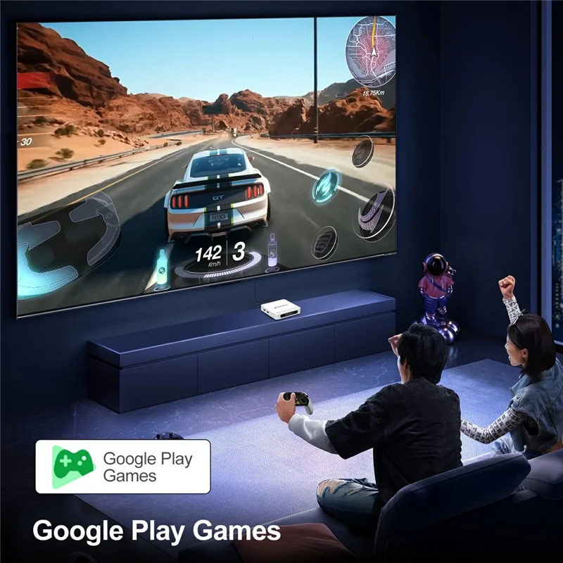 Boîtier Android TV H96 Max H618 Plus 2+16 Go WiFi 6 Bluetooth Compatible 8K Ultra HD Smart TV - Blanc / Prise US