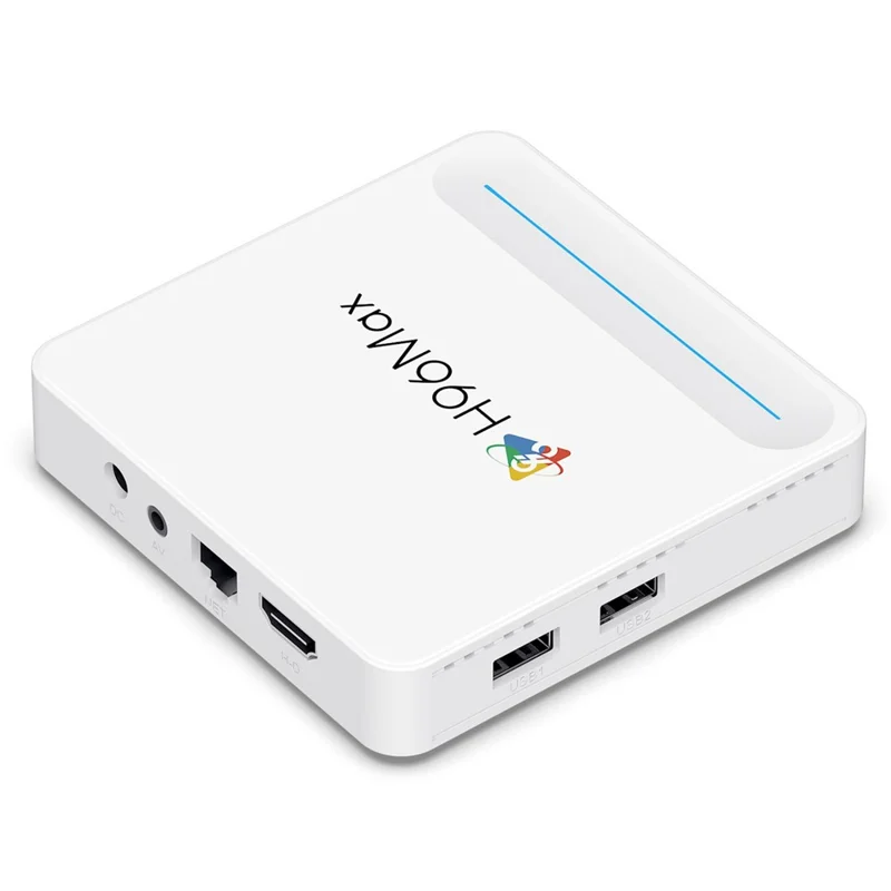 Caja de TV Android H96 Max H618 Plus 4+128GB WiFi 6 Bluetooth-Compatible 8K Ultra HD Smart TV - Blanco / Enchufe AU