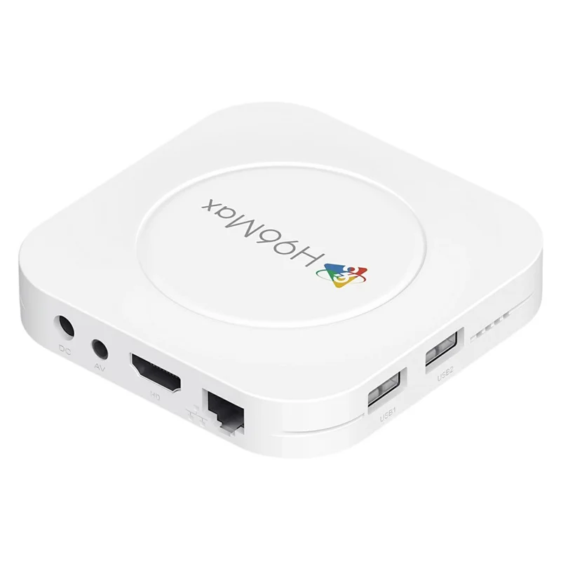 H96 MAX M1 Plus 8K Intelligent Android TV Box 4+32GB WiFi6 BT5.4 Voice Assistant Media Player - White  /  US Plug