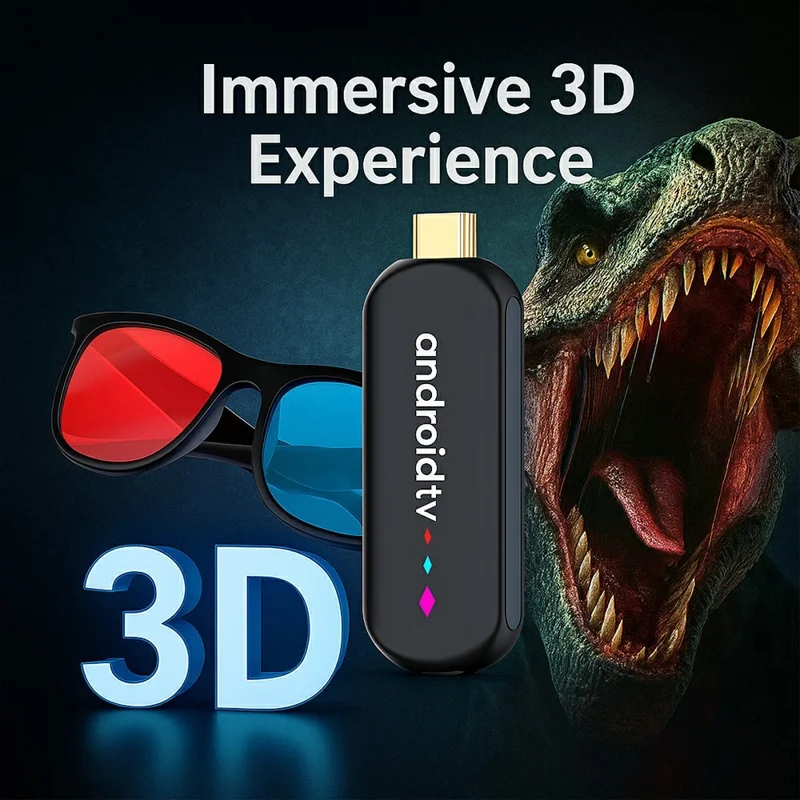 H96 MAX S905L3 2+16GB TV Stick 4K Android TV Box HDR Streaming Player WiFi Bluetooth-Compatible Smart TV Stick - Black