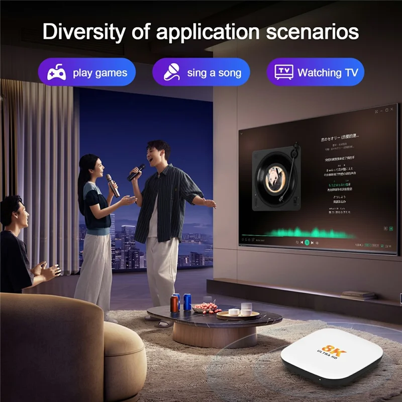 H96 MAX M2 Plus RK3528 Android 14.0 Boîtier TV 2 Go de RAM + 16 Go de ROM Périphérique de diffusion en continu 8K Ultra HD WiFi 6 BT5.4 Lecteur multimédia - Prise US