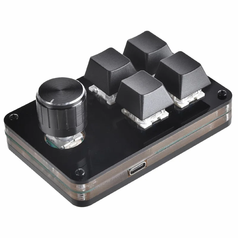 Niestandardowa klawiatura mini Ergonomiczna klawiatura mini z 4 klawiszami i 1 pokrętłem