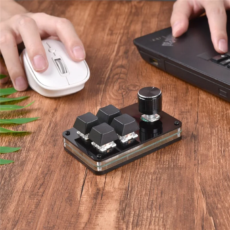 Niestandardowa klawiatura mini Ergonomiczna klawiatura mini z 4 klawiszami i 1 pokrętłem