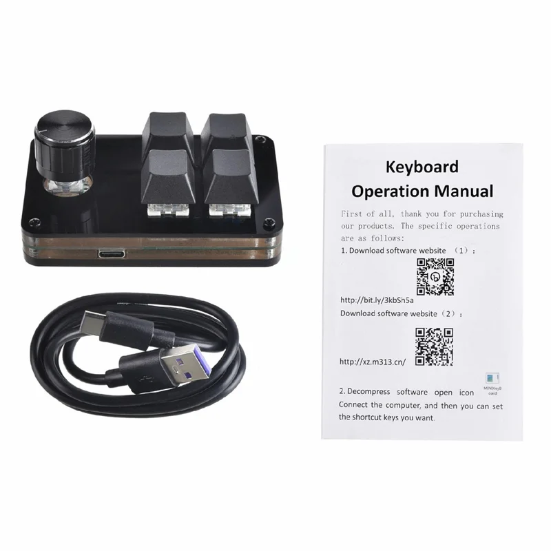 Niestandardowa klawiatura mini Ergonomiczna klawiatura mini z 4 klawiszami i 1 pokrętłem