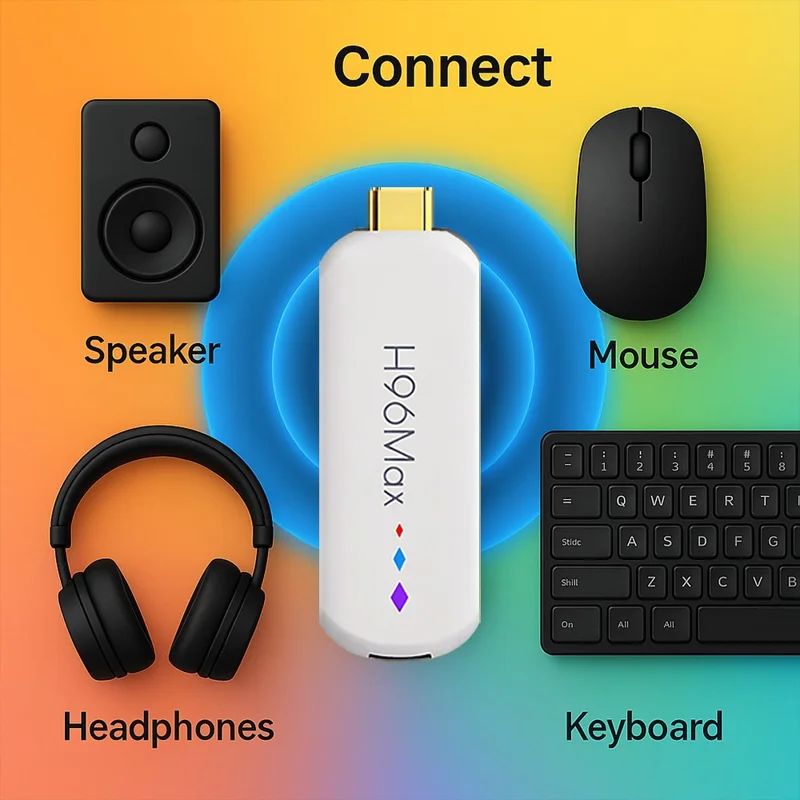 H96 MAX M20 L3 Android 14 TV Stick 4K HDR Streaming Media Player with Google Voice Assistant 2GB + 16GB - White