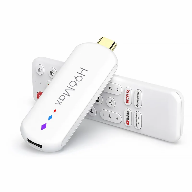 H96 MAX M20 L3 Android 14 TV Stick 4K HDR Streaming Media Player with Google Voice Assistant 2GB + 16GB - White