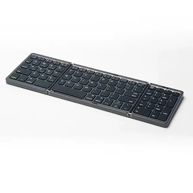 B089 Foldable Wireless Bluetooth-Compatible Keyboard with Touchpad for Phones / Tablets / Laptops - Grey
