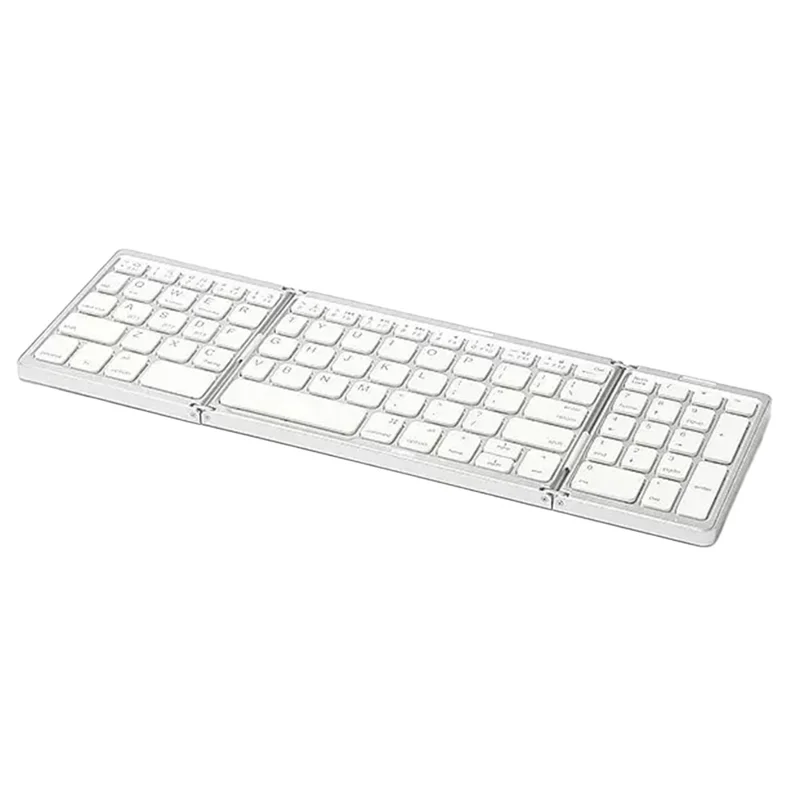 B089 Foldable Wireless Bluetooth-Compatible Keyboard with Touchpad for Phones / Tablets / Laptops - Silver