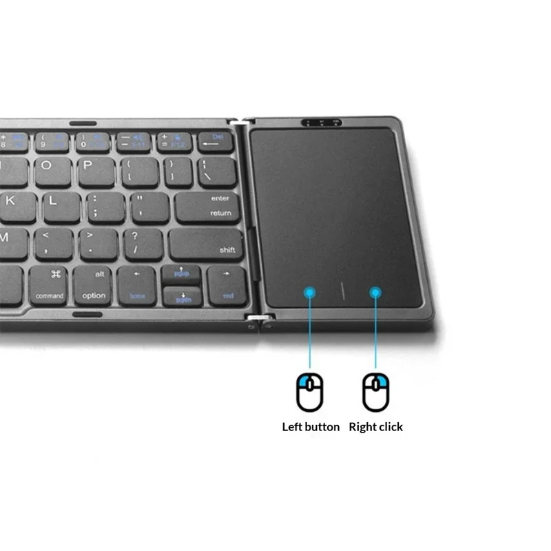 B089 Foldable Wireless Bluetooth-Compatible Keyboard with Touchpad for Phones / Tablets / Laptops - Silver