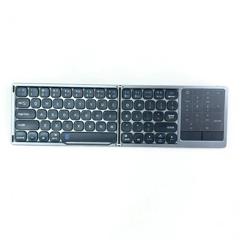 FK328T Foldable Wireless Bluetooth-compatible Keyboard 2 in 1 Numeric Keypad Touchpad for iOS Android Windows Mac - Grey