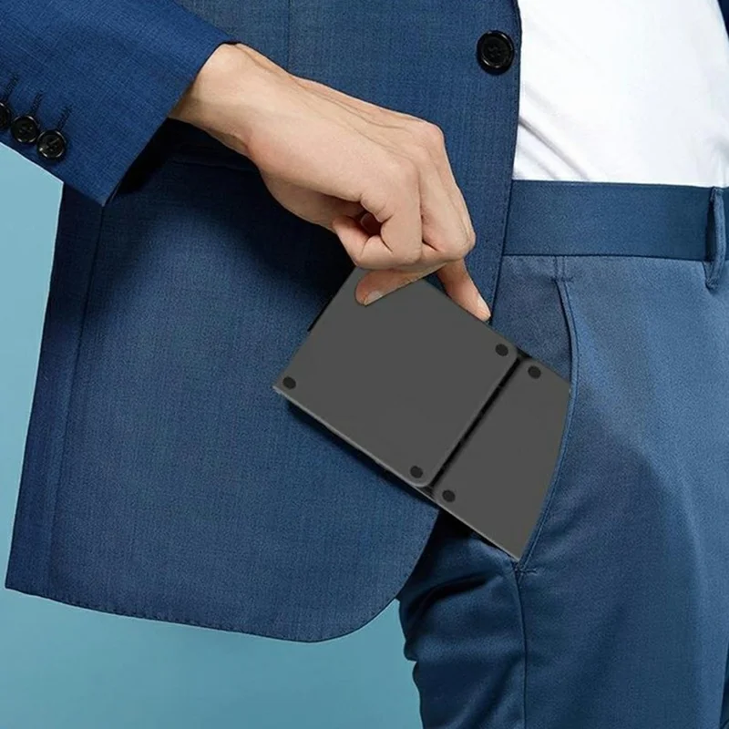 B089 ST Ultra Thin Tri-Folding Wireless Bluetooth-compatible Keyboard with Smart Trackpad for iOS / Android / Windows - Black