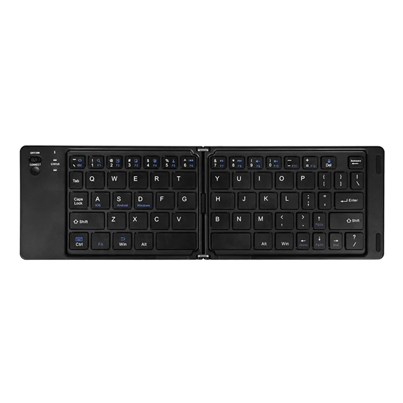 B028 Wireless Keyboard Bluetooth-compatible Foldable Keyboard for iPad Tablet Phone Laptop - Black
