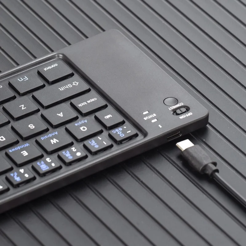 B028 Wireless Keyboard Bluetooth-compatible Foldable Keyboard for iPad Tablet Phone Laptop - Black