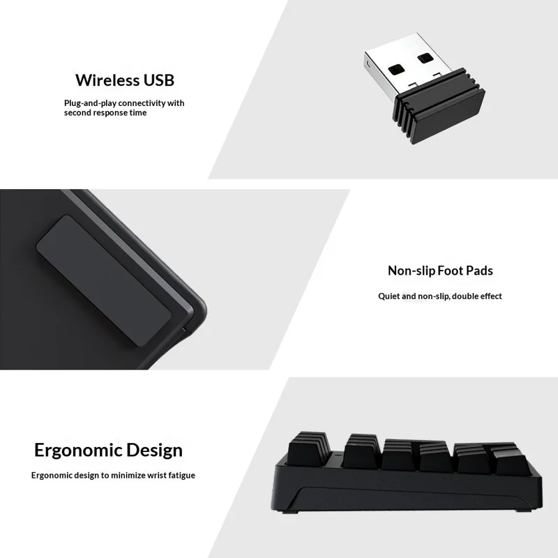 K18 21 клавиша RGB Механическая цифровая клавиатура Bluetooth-совместимая 3-режимная беспроводная клавиатура - Черная