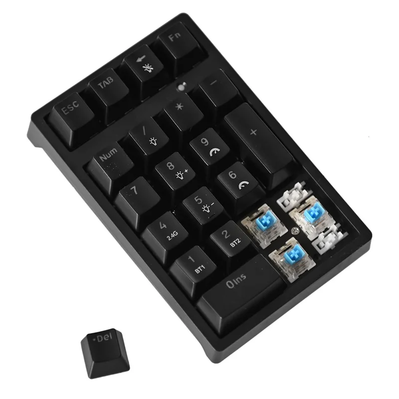 K18 21 клавиша RGB Механическая цифровая клавиатура Bluetooth-совместимая 3-режимная беспроводная клавиатура - Черная