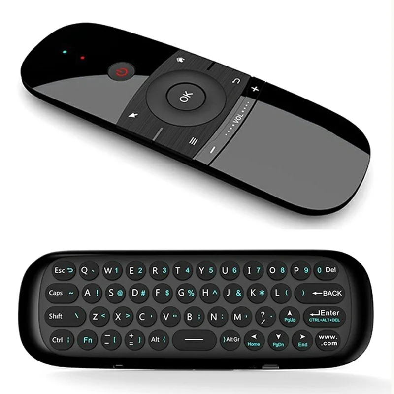 W1 Air Mouse 2,4-GHz-Fernbedienung Mini-Tastatur mit IR-Lernfunktion für Smart-TV, Android-Box, PC