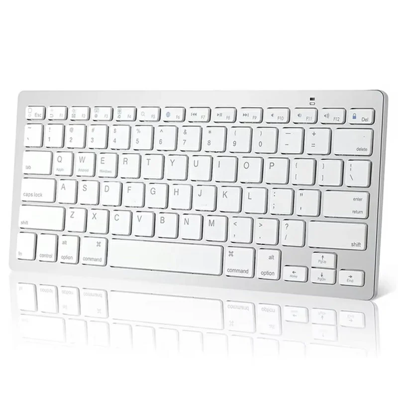 X5 78-Key Bluetooth-compatible Keyboard Ultra Thin Wireless Keyboard for Tablet PC, English Version - White
