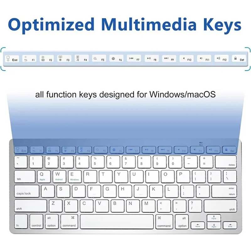 X5 78-Key Bluetooth-compatible Keyboard Ultra Thin Wireless Keyboard for Tablet PC, English Version - White
