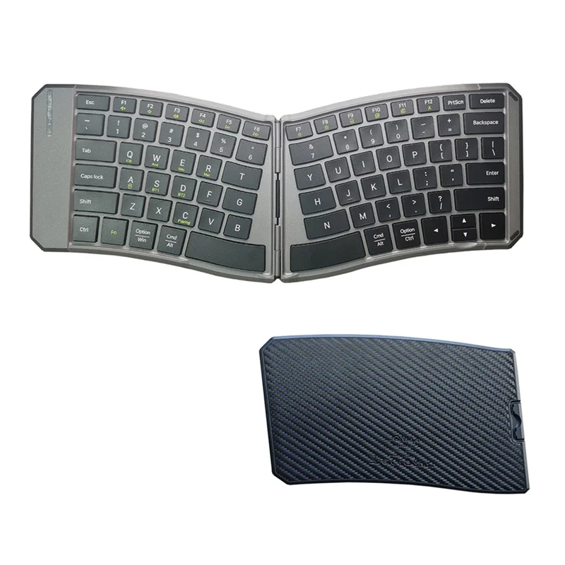 JOM223 V-Shape Ergonomic Foldable Keyboard Wireless 2.4G Dual Mode Bluetooth-compatible Keyboard for iPad Tablet Laptop
