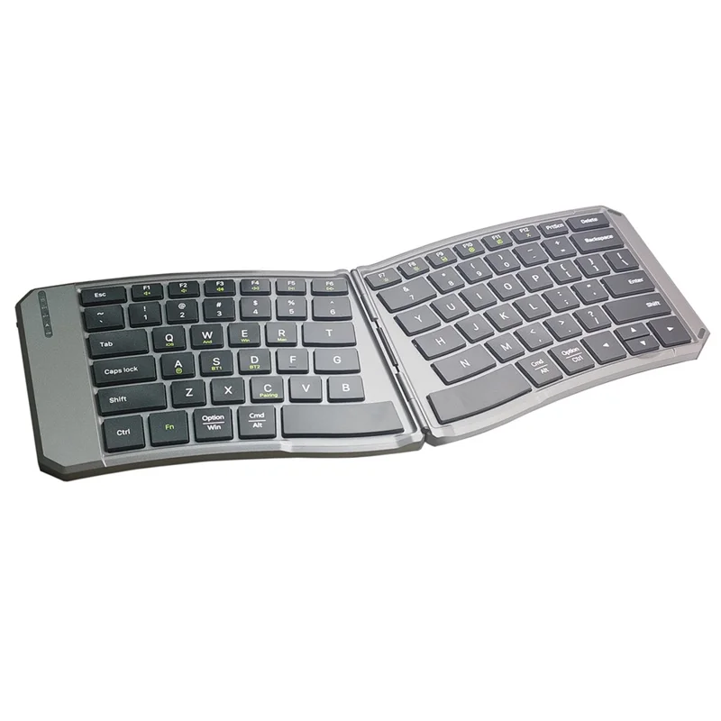 JOM223 V-Shape Ergonomic Foldable Keyboard Wireless 2.4G Dual Mode Bluetooth-compatible Keyboard for iPad Tablet Laptop