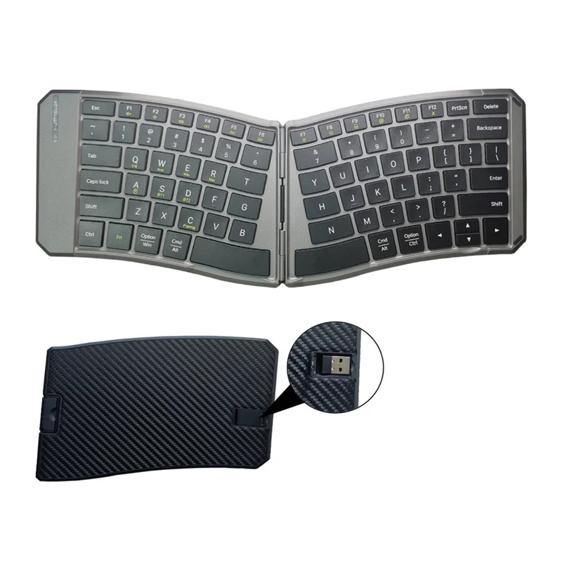 JOM223 V-Shape Ergonomic Foldable Keyboard Wireless 2.4G Dual Mode Bluetooth-compatible Keyboard for iPad Tablet Laptop