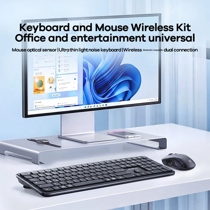 REMAX BT-07 2.4G / Bluetooth-compatible Dual Mode Wireless Keyboard with 1600DPI Mouse Combo Set
