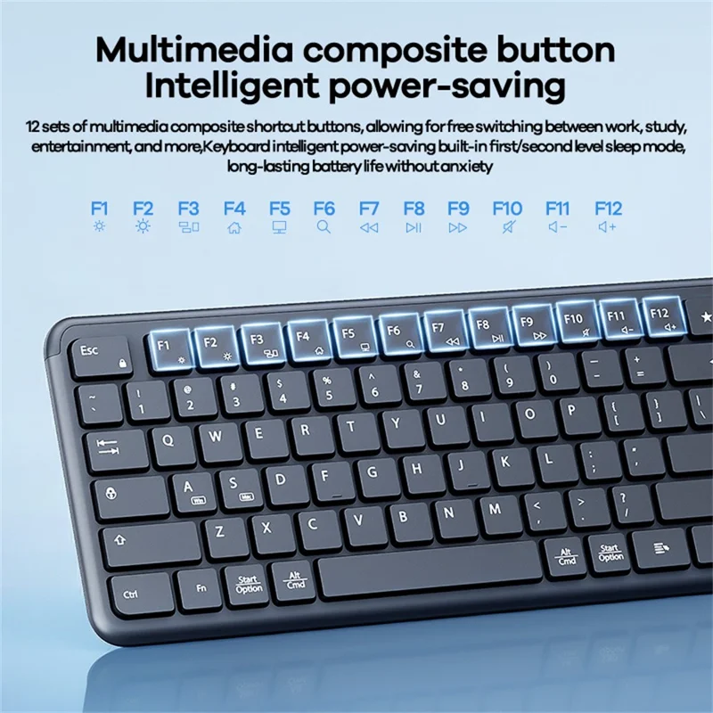REMAX BT-07 2.4G / Bluetooth-compatible Dual Mode Wireless Keyboard with 1600DPI Mouse Combo Set