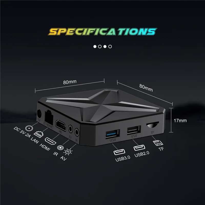 Q1 MINI+ 2G+8G TV Box RK3518 8K  /  4K WiFi 6 Dual Band Android 14 Bluetooth-compatible 5.4 Google Play Streaming Media Player - Black  /  EU Plug