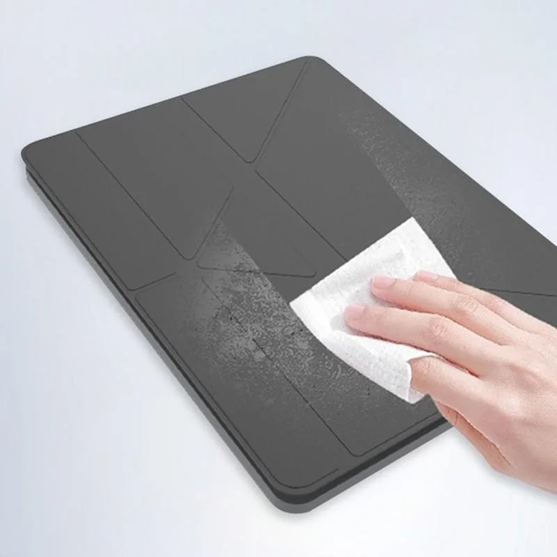 IBOX 11 Bluetooth-compatible Keyboard Foldable Leather Case Stand with Touchpad Wireless Keyboard for Tablet - Grey