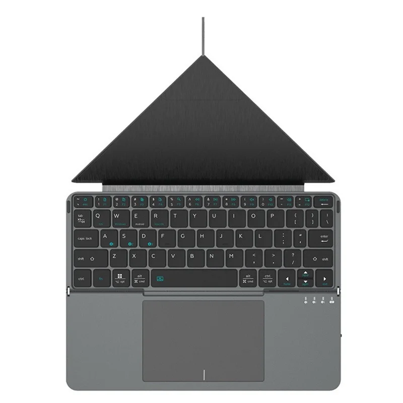 IBOX 11 Bluetooth-compatible Keyboard Foldable Leather Case Stand with Touchpad Wireless Keyboard for Tablet - Grey