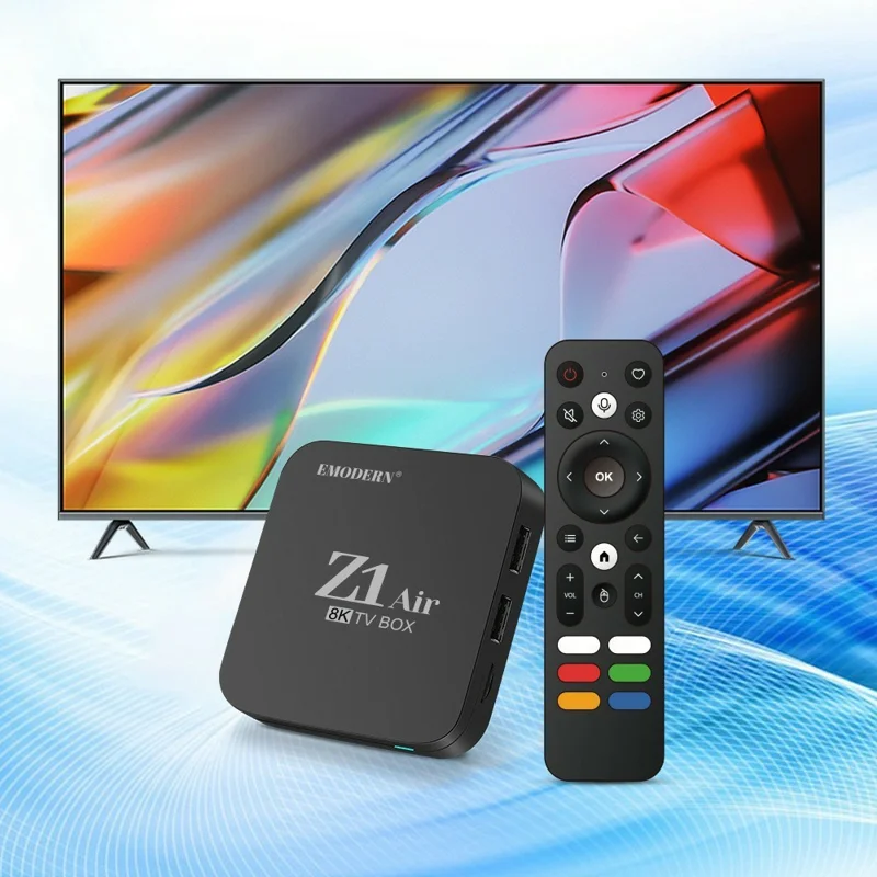EMODERN Z1 AIR 2+8GB Android 15.0 TV Box 8K Ultra HD 2.4G / 5G WiFi Bluetooth Voice Remote - Nero