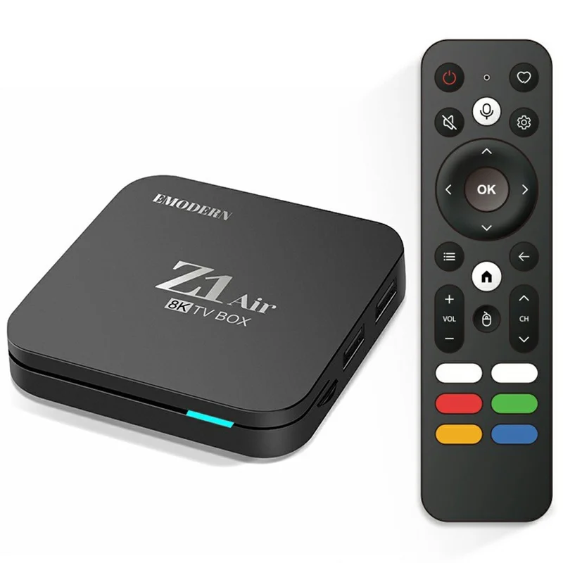 EMODERN Z1 AIR 2+16GB Android 15.0 TV Box 8K Ultra HD 2.4G / 5G WiFi Bluetooth Compatible Mando a Distancia por Voz - Negro