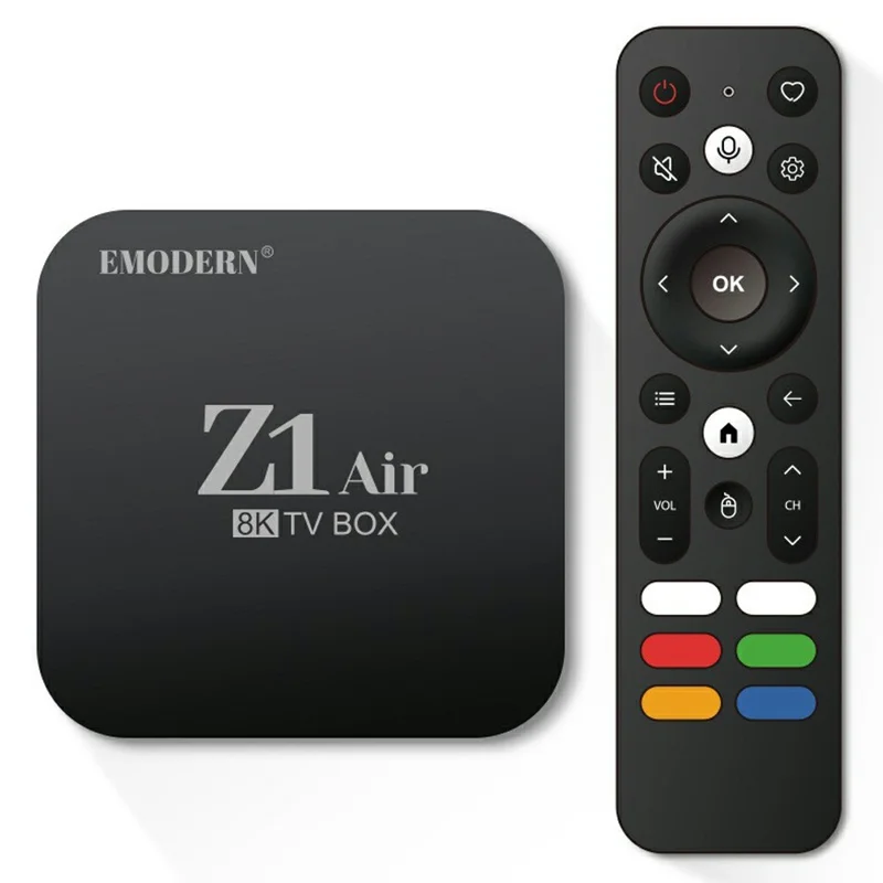 EMODERN Z1 AIR 2+16GB Android 15.0 TV Box 8K Ultra HD 2.4G / 5G WiFi Bluetooth Compatible Mando a Distancia por Voz - Negro