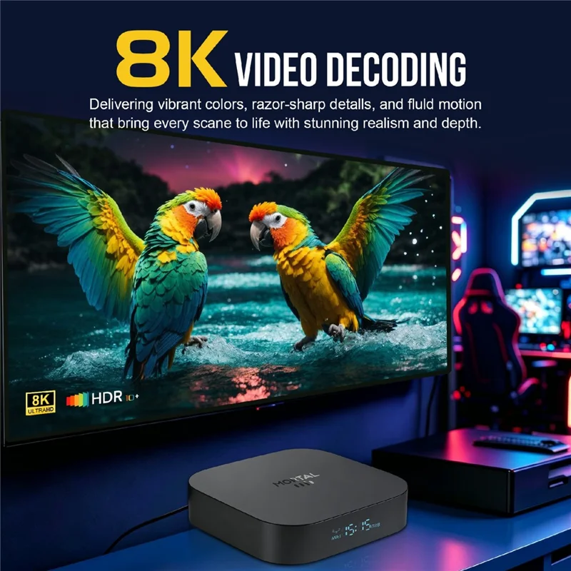 X5S 3518 Caixa Android TV RK3518 Chipset 8K HD WiFi 6 Bluetooth Voice Remote, 2+16GB - Tomada EU