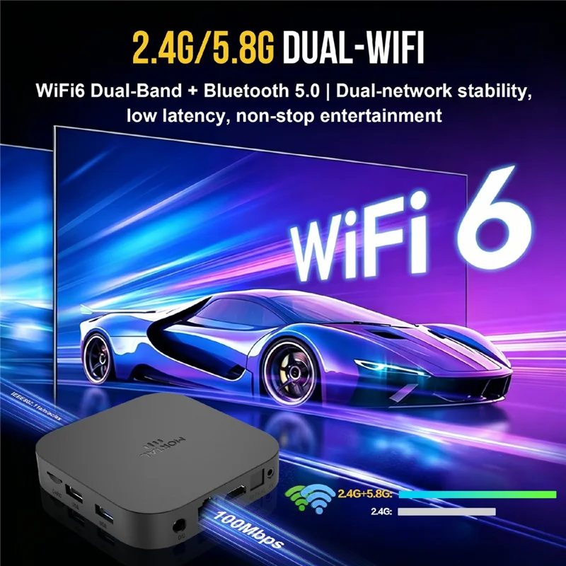 X5S 3518 Caixa Android TV RK3518 Chipset 8K HD WiFi 6 Bluetooth Voice Remote, 2+16GB - Tomada EU