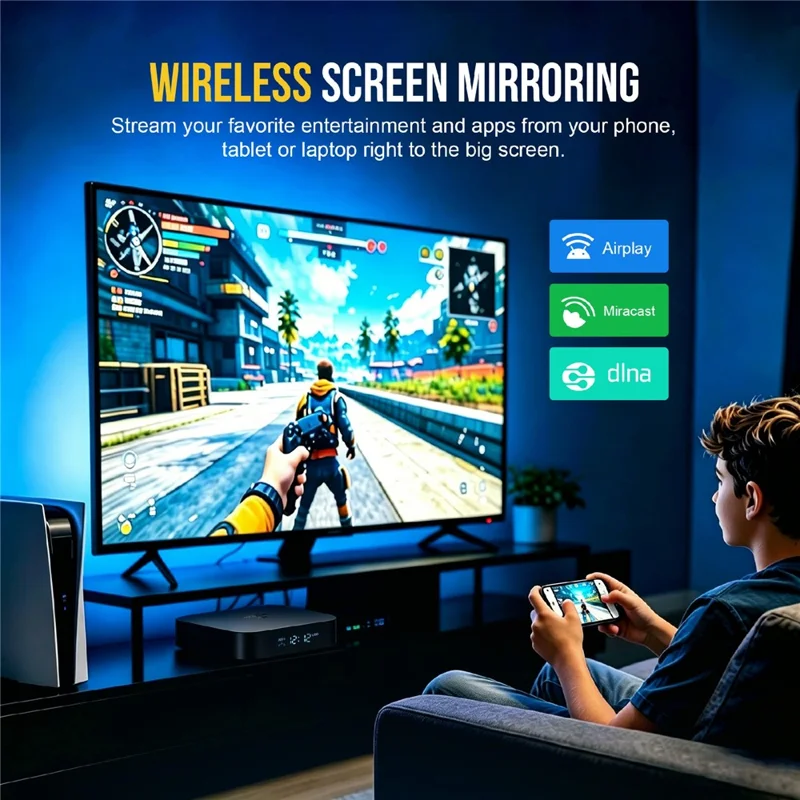 X5S 3518 Caixa Android TV RK3518 Chipset 8K HD WiFi 6 Bluetooth Voice Remote, 2+16GB - Tomada EU