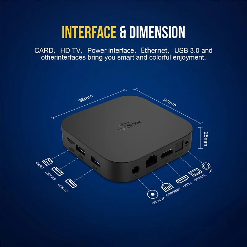 X5S 3518 Caixa Android TV RK3518 Chipset 8K HD WiFi 6 Bluetooth Voice Remote, 2+16GB - Tomada EU