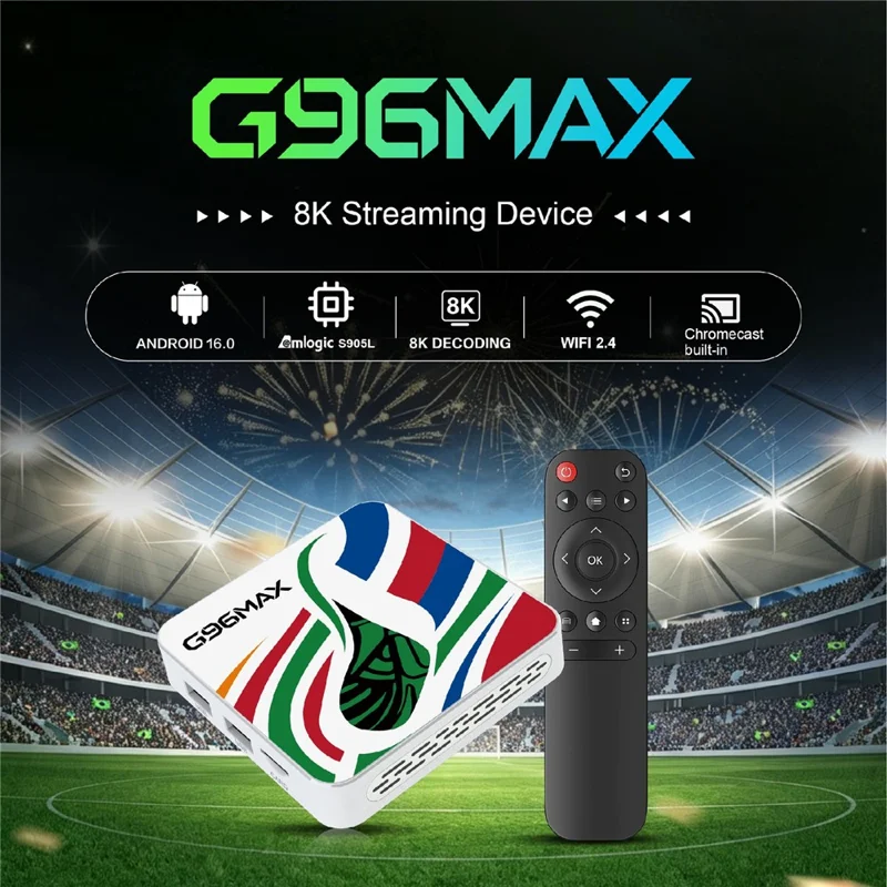 G96MAX Android 16 TV Box S905L 8K Media Player Dispositivo de Transmisión con Chromecast Integrado, 8+128GB - Enchufe de EE. UU.