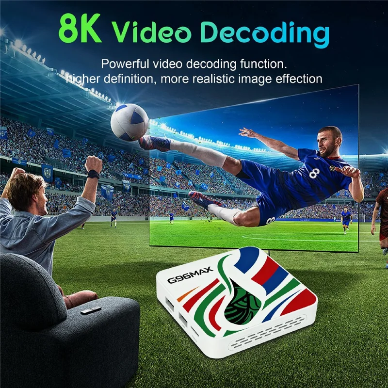 G96MAX Android 16 TV Box S905L 8K Media Player Dispositivo de Transmisión con Chromecast Integrado, 8+128GB - Enchufe de EE. UU.