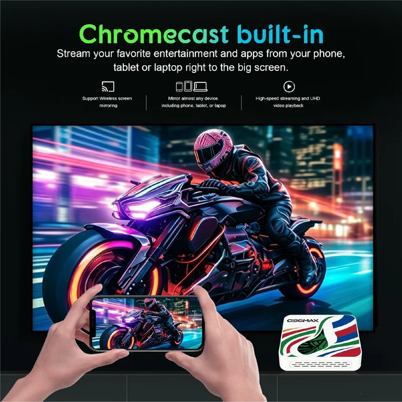 G96MAX Android 16 TV Box S905L 8K Media Player Dispositivo de Transmisión con Chromecast Integrado, 8+128GB - Enchufe de EE. UU.
